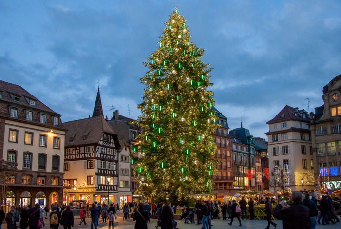 Christmas market in Strasbourg France Europe of a Christmas tree