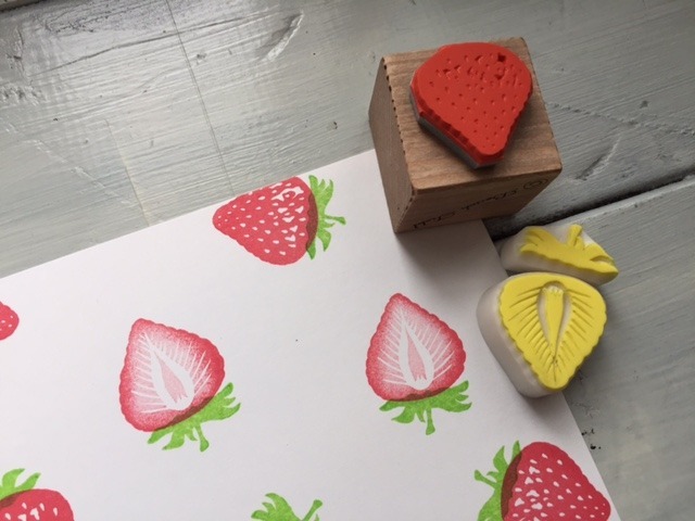 Japanese stationery strawberry rubber stamps