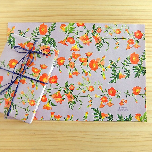Japanese stationery floral wrapping paper