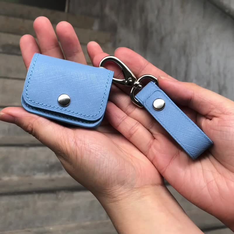 【AirPods保護套】酒紅色磨砂牛皮/1/2/3/4/Pro3代皮革收納套 - AirPods/耳機保護套 - 真皮 紫色