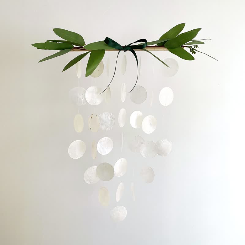 DIY-KIT | Brisbane Fruit Eucalyptus Wreath-White| Shell Wind Chime Mobile|#0-623 - Other - Shell White