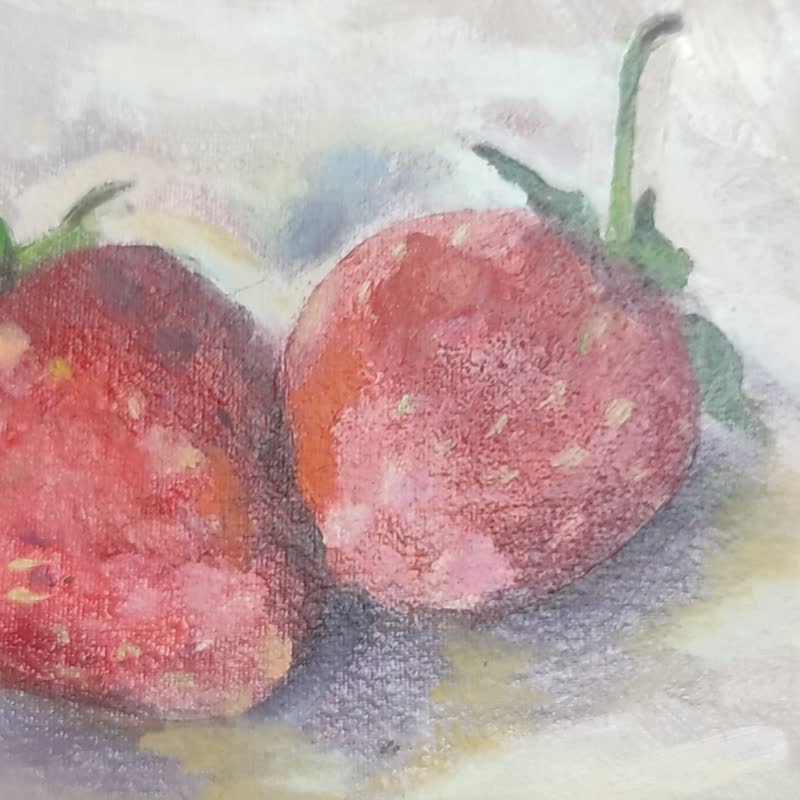 Strawberry Art Berry Artwork Eat Strawberry Artwork by OlivKan - 掛牆畫/海報 - 其他材質 紅色