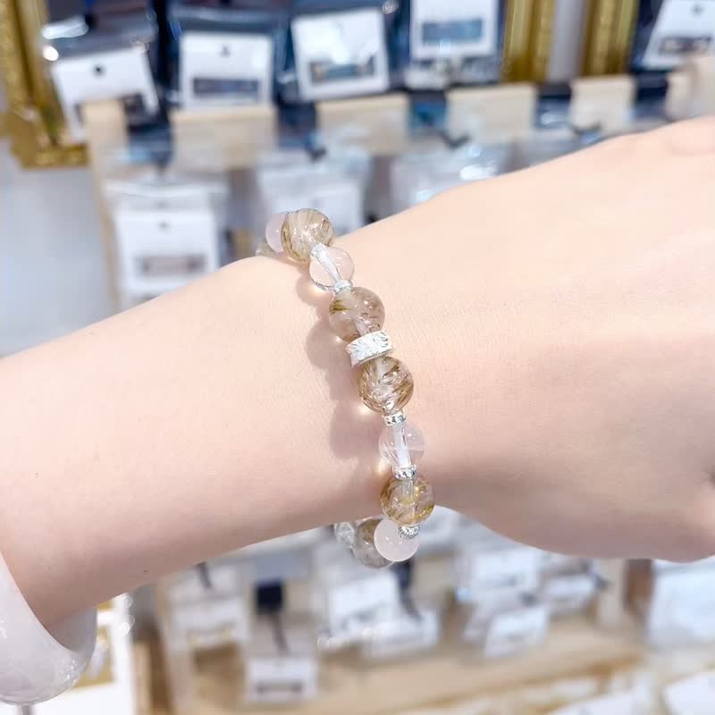 希礦天使羽毛冰鈦透體藍針冰透粉晶藍月光手鍊招財人緣強大治癒能 - 手鍊/手環 - 水晶 多色