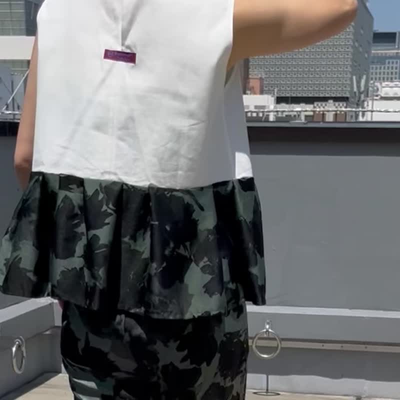 爽やかな白が映えるゴージャスでクールなノースリーブブラウス - 女上衣/長袖上衣 - 棉.麻 白色