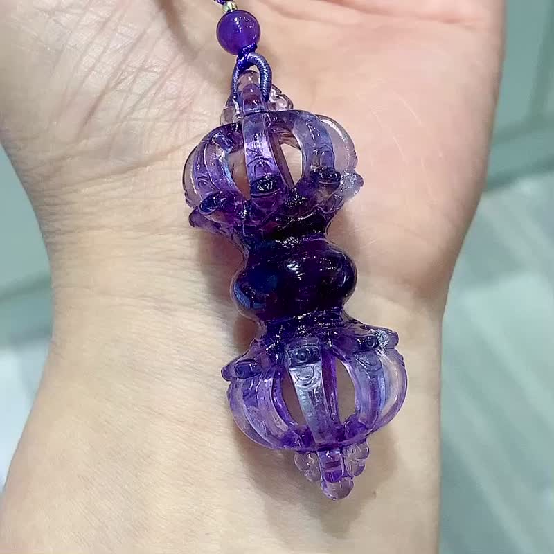巴西天然紫水晶愛心吊顏色濃郁天然紫羅蘭色晶體通透平安 穩定 婚 - 手鍊/手環 - 水晶