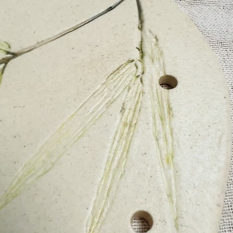 小竹葉  手捏陶16.8 x 15 x0.5 cm - 擺飾/家飾品 - 陶