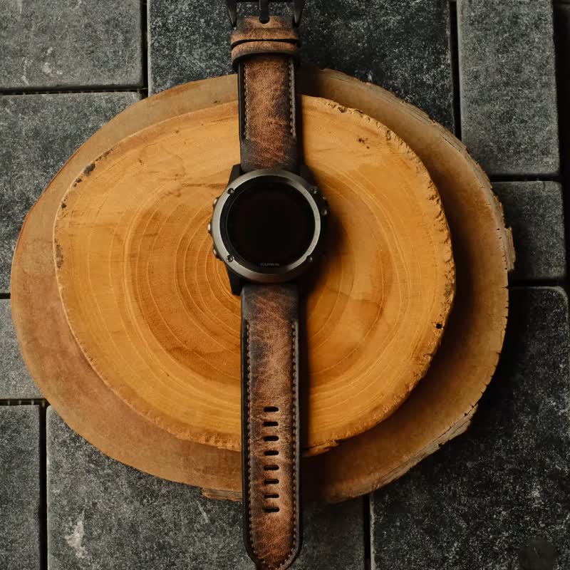 Garmin Watch Band With Quickfit Garmin Connector - Watchbands - Genuine Leather Brown