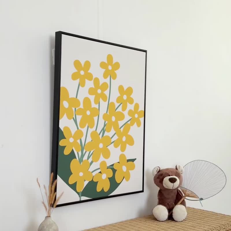 【微瑕特惠】【福利品】日式小花II - 臥室掛畫/簡約風/裝飾畫 - 海報/掛畫/掛布 - 棉.麻 黃色