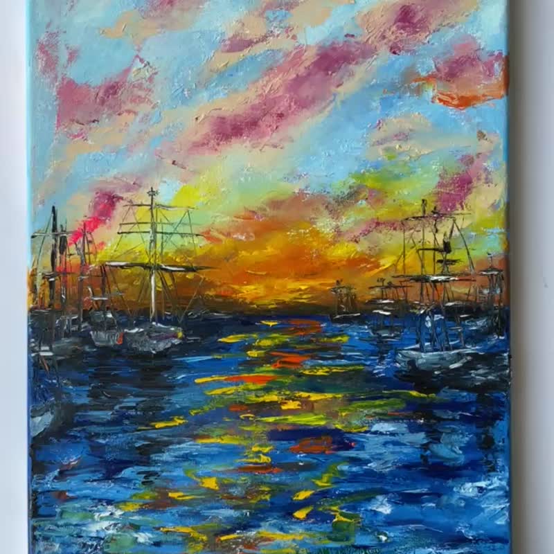 Seascape Painting Original Oil Painting on Canvas - Wall Décor - Other Materials Multicolor