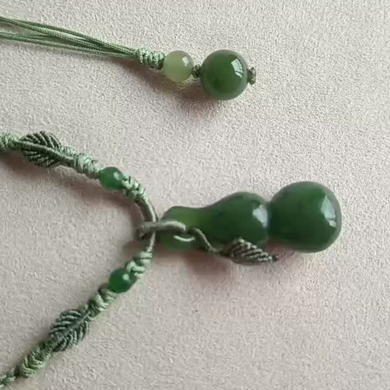【福蔓】天然和田玉碧玉葫蘆項鏈 - 項鍊 - 玉石 綠色