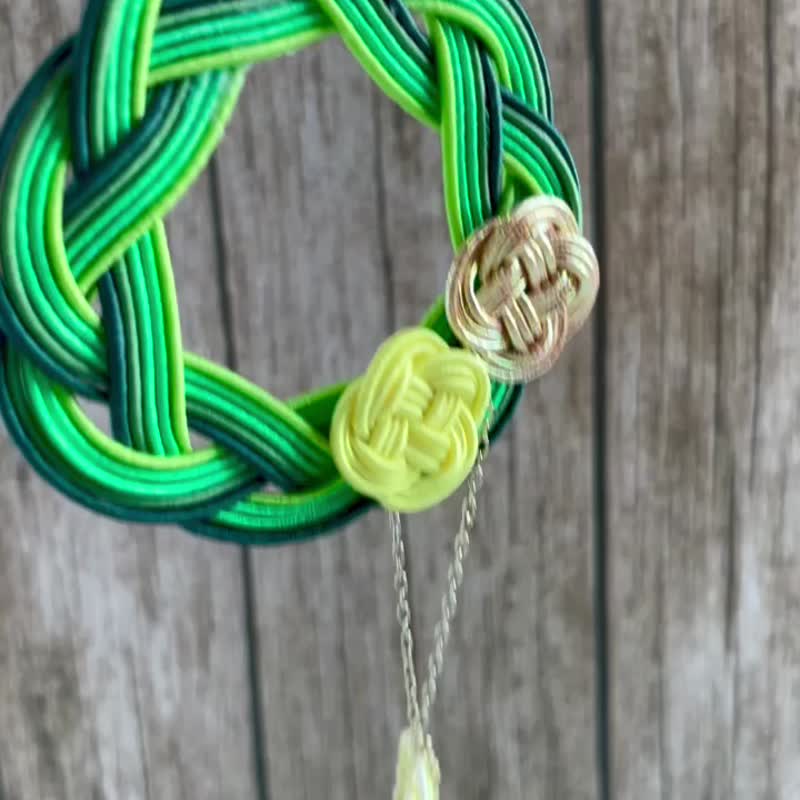 MIZUHIKI work ornate hairpin, Wheel Summer Yellow Green - เครื่องประดับผม - กระดาษ สีเขียว