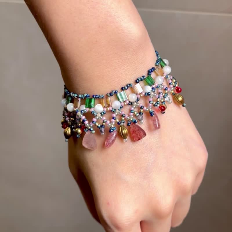 Gypsies ocean lace beaded bracelet - Bracelets - Crystal Green