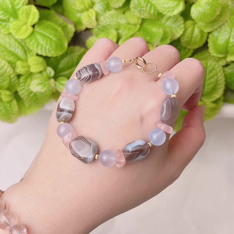 Persian Gulf agate bracelet with beautiful scenery - Bracelets - Crystal Brown