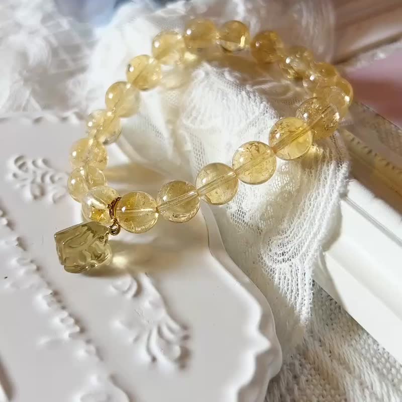 黃阿塞水晶手串手鍊 - 手鍊/手環 - 水晶 金色