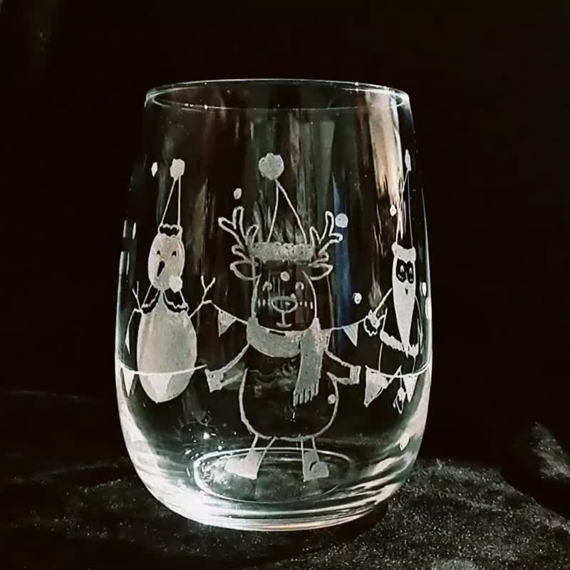 スポット + プレオーダー (クリスマス ギフト ボックスのパッケージを含む) - [クリスマス ワルツ] 純粋な手彫りのカップ - オータム グラス - グラス・コップ - ガラス 