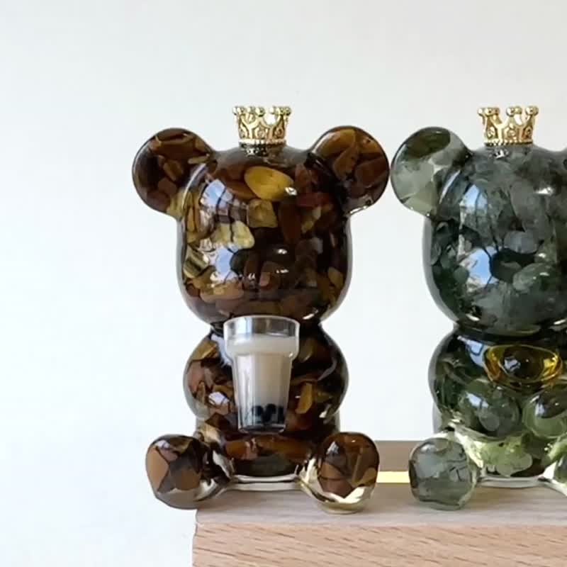 Crystal Bear Size M | Natural Stone Ornaments | Birthday Gifts, Valentine's Day Gifts | Amethyst, etc. - Items for Display - Crystal Multicolor
