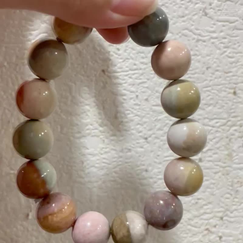 甜點時分柔霜物語【奶蓋雲朵馬卡龍阿拉善手串】蜜意之環一物一拍 - 手鍊/手環 - 水晶 多色