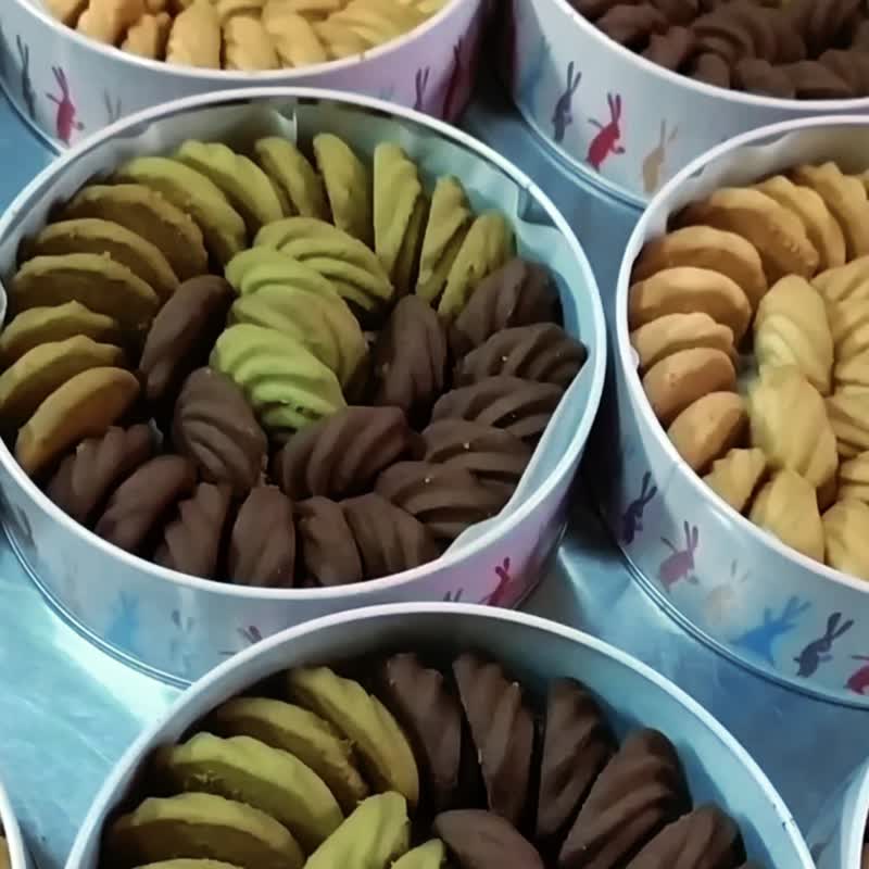 Cookie biscuit round iron box handmade biscuit New Year gift box/gift - Handmade Cookies - Fresh Ingredients 