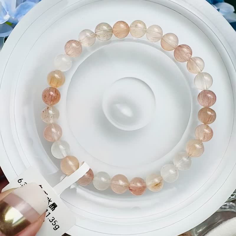 小精品拉絲氣質彩兔毛水晶6.3-6.6mm11.35g細絲星閃氣質首選 - 手鍊/手環 - 水晶 多色