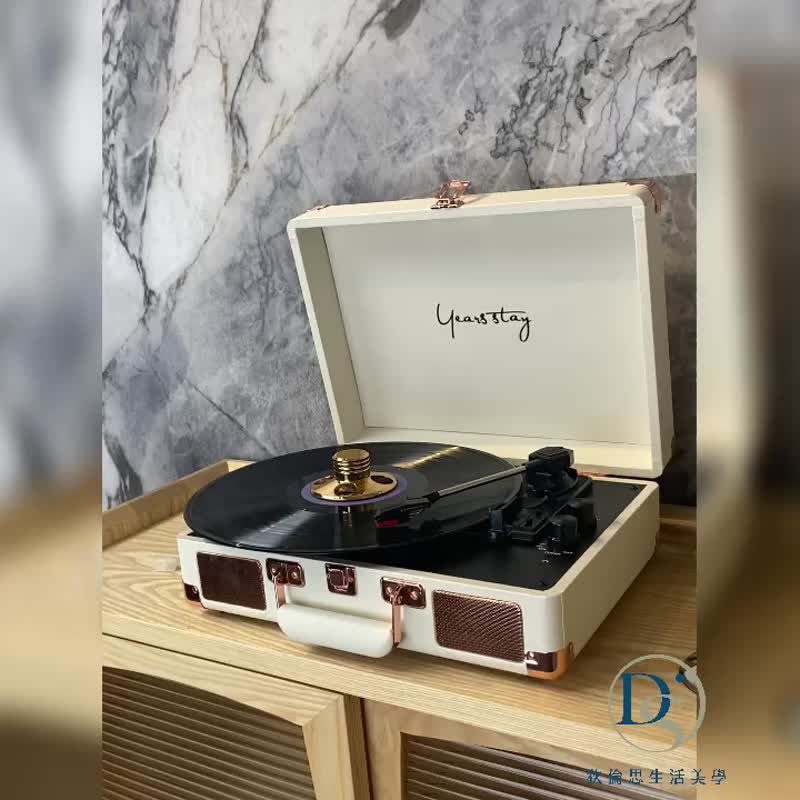 Vinyl record player bluetooth vinyl player record player vinyl turntable vinyl Rose Gold - Speakers - Faux Leather Pink