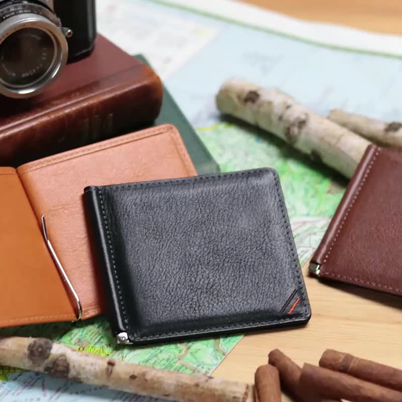 革職人 LEATHER FACTORY【DUALLINE Money Clip Wallet】Made in Japan - Wallets - Genuine Leather Multicolor