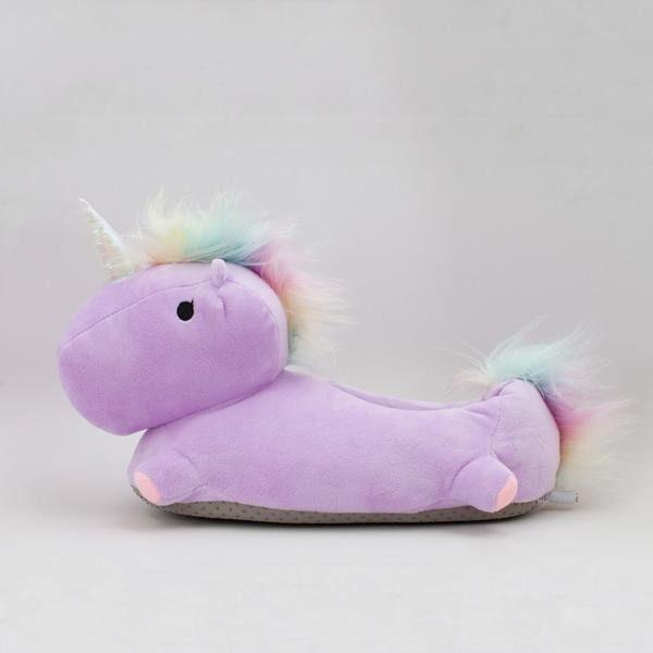 Purple unicorn heat up slippers