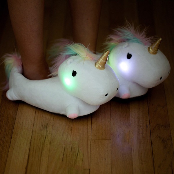 Unicorn USB light-up slippers