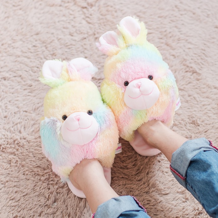 Marshmallow bunny fluffy indoor slippers
