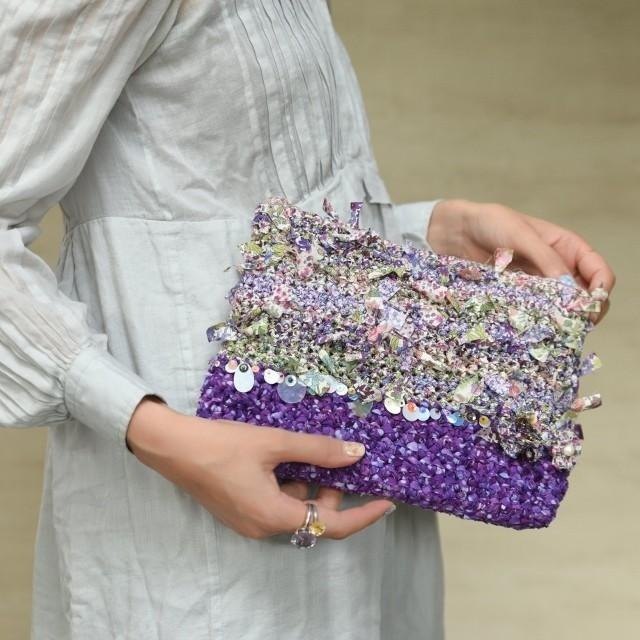 日本品牌 Chiko 的花漾編織 手拿包