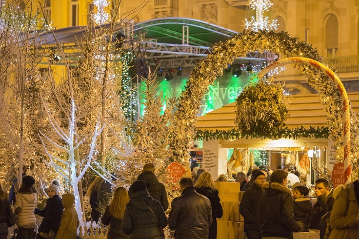 Christmas market in Zagreb Croatia Europe