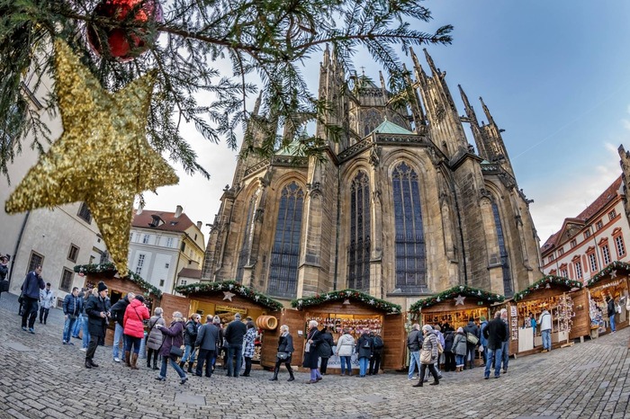 Christmas market in Prague Czech Republic Europe 