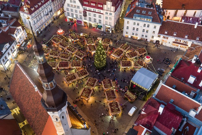 Christmas market in Tallinn Estonia Europe 