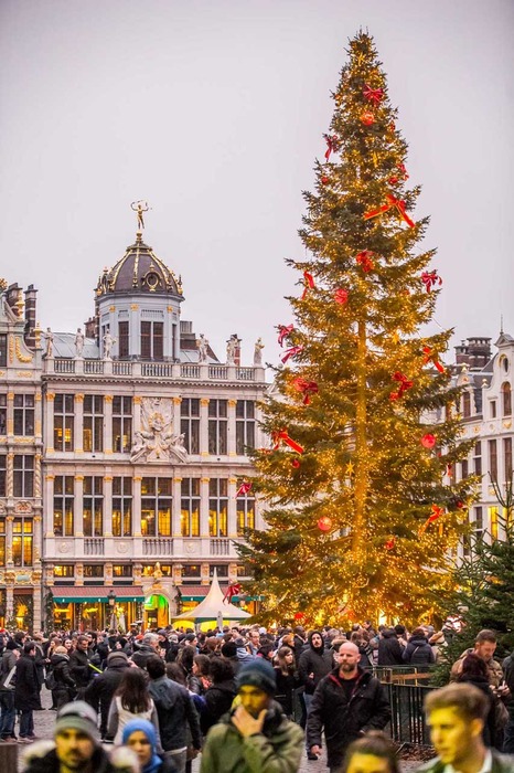 Christmas market in Brussels Belgium Europe 