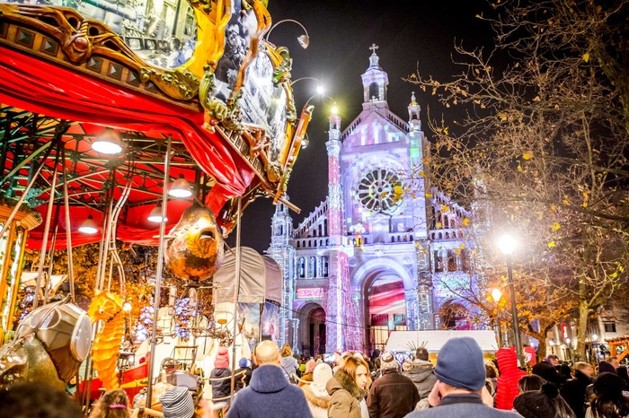 Christmas market in Brussels Belgium Europe 