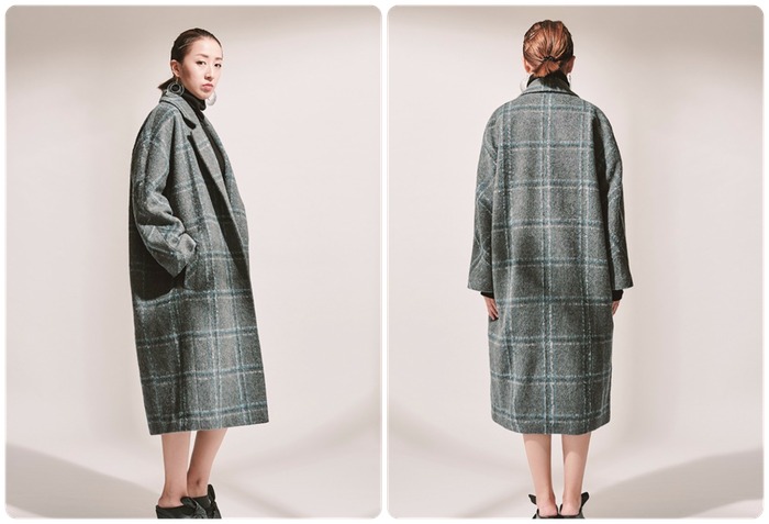 oversized plaid wool coat