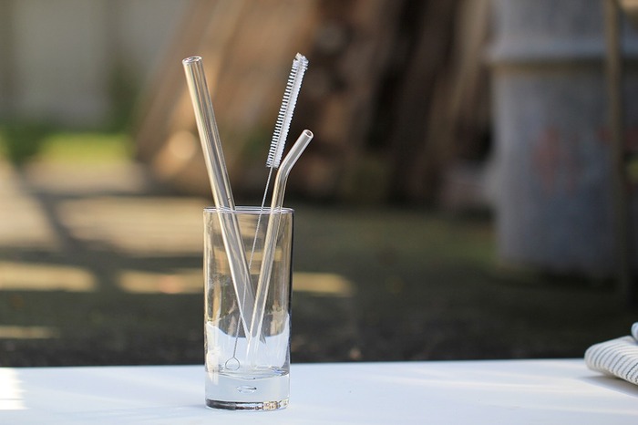 Clean Reusable Long Straw With Ring Pure Color Hard Straw