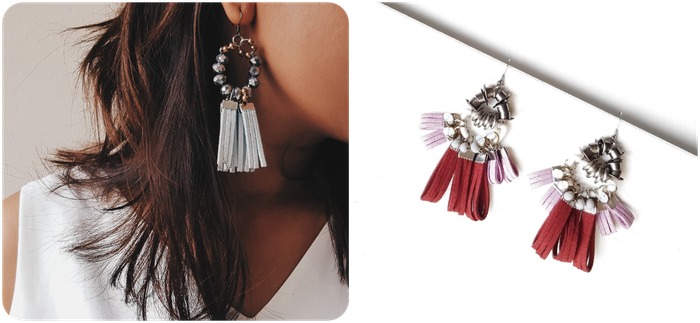 Fringe earrings for any holiday or year-end parties