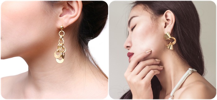 Metal earrings for any holiday or year-end parties