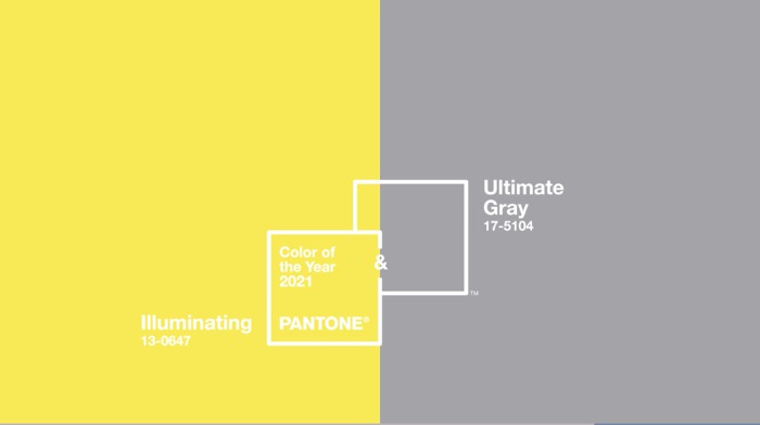 流行色 pantone 2021 年度色 極致灰 燦爛黃