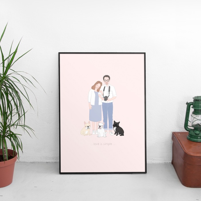2018 Valentine's Day gift: Personalized couple portraits and illustrations