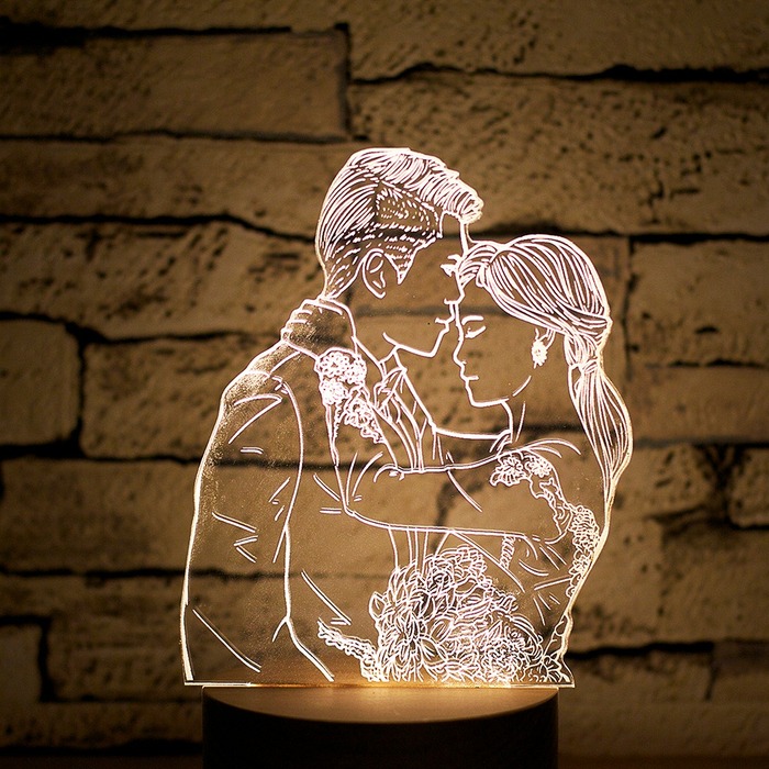 2018 Valentine's Day gift: Personalized couple portrait lights