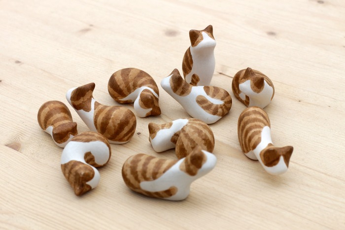 Ceramic tabby cats home decorations and ornaments