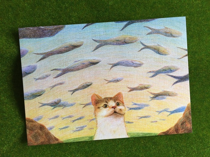 台湾デザイナーの猫のポストカード