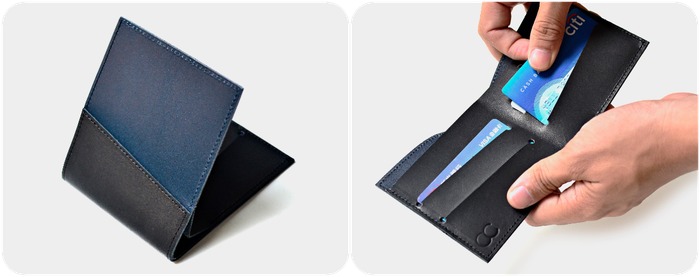 Navy blue leather wallet