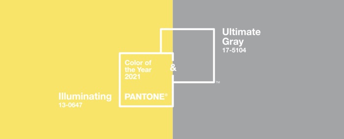 Pantone 2021 代表色 極致灰 亮麗黃