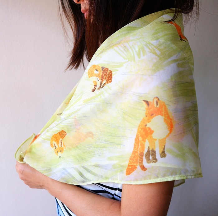 Christmas gift fox scarf from Thailand design