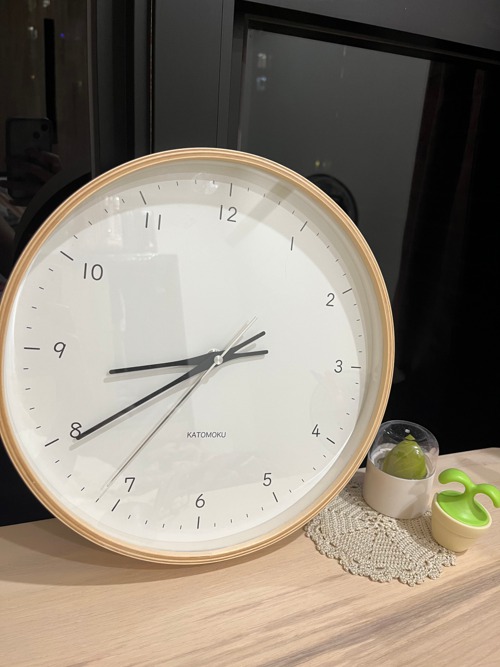 KATOMOKU plywood clock 12 natural (km-80N) wall clock made in