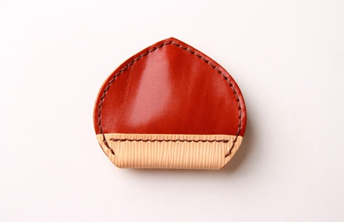 森の栗革小銭入れ栗どんぐり森リス【無料刻印1～7文字】 - ショップ Te