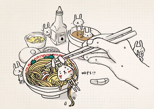 设计明信片|吃面兔