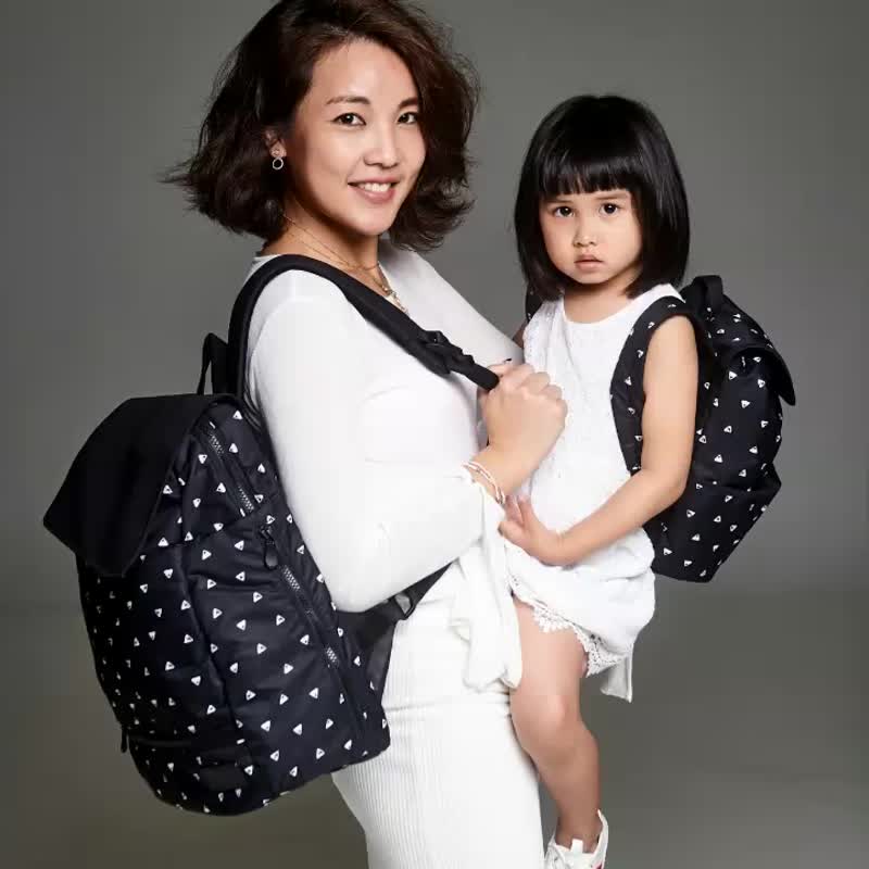 [Parent-Child Shared] Mini Urban Bag | Piled Hills (Anti-Lost Bag Lightweight Backpack) - กระเป๋าสะพาย - วัสดุกันนำ้ สีดำ